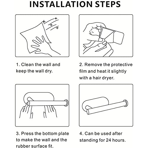 GoodTool Stainless Steel Toilet Paper Towel Holder,Bathroom Roll Holder, Kitchen Paper Towel Holder, Wall Mounted Toilet Paper Holder, Self-Adhesive Roll Paper Holder,Suitable for Kitchen, Bathroom