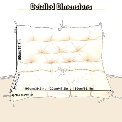 Coussin de balancelle 100x100x10 cm noir imperméable 2-3 places - 7