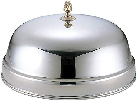 Sanpo Sangyo 02503241 Serving Cutlery, Silver, 9.4 inches (24 cm), Round Plate Cover, with Tree Nuts Knob