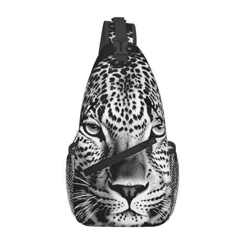 Pequeña mochila bandolera unisex color negro y blanco miniatura 2