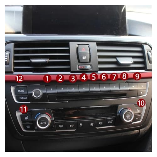 Botón dígitos cubierta embellecedora para radio BMW M3 M4 F32 panel de CD resistente 7