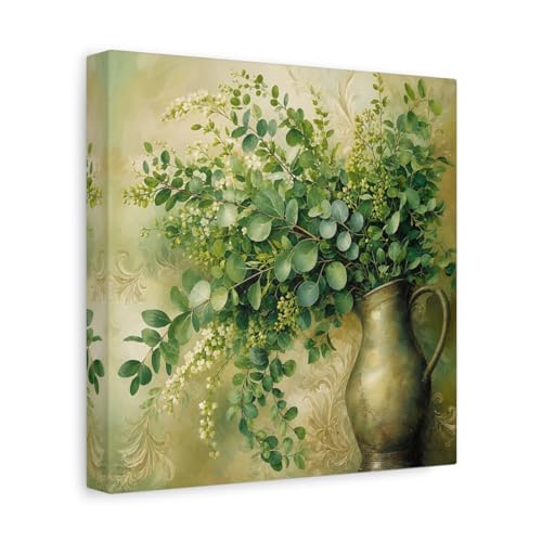 Green Foliage Canvas pour Habiller un Mur Vide au-dessus du Feu