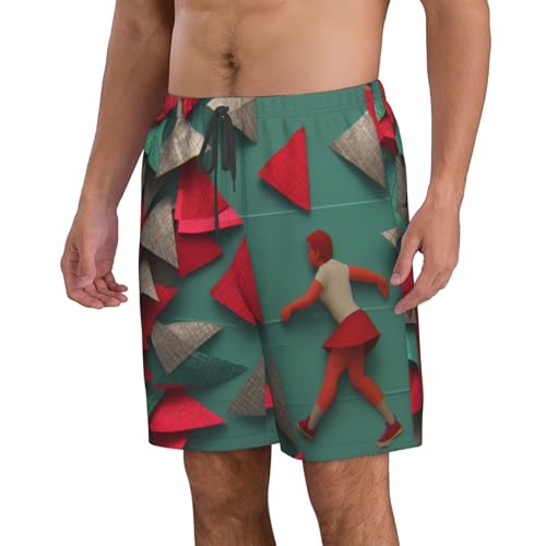 Triangular Origami Men's Beach Pants-Quick-Dry & Comfortable Mens Beach Shorts for Men, Perfect for Surfing and Everyday Wear White2