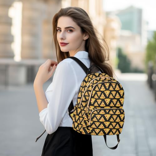 Mochila para mujer compacta y ordenada con estampado pizza 6