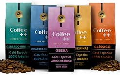 Coffee Mais │Café Super Especial em Grãos │ Kit Família com 05 Pacotes → 01 Clássico + 01 Chapada de Minas + 01 Mantiqueira de Minas + 01 Cerrado Mineiro + 01 Geisha │100% Arábica │ Torra Média │250g x 5