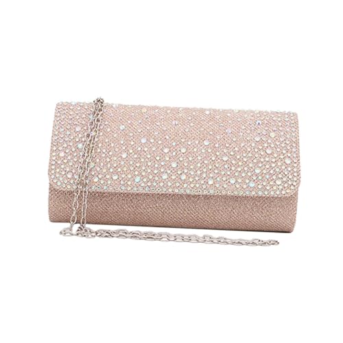 Pochette de soirée à strass élégante avec chaîne pour mariages et bals habillés