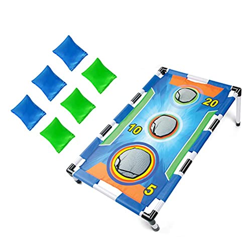 Cornhole pliable extérieur avec 6 poufs de jeu enfants