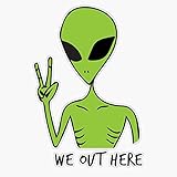 EMC Graphics We Out Here Alien Vinyl Waterproof Sticker Decal Car Laptop Wall Window Bumper Sticker...