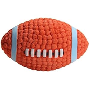 Latex Dog Play-Chew-Fetch Ball/Squeaky Dog Play Rugby/Football for Pet Toy/Floating Ball for Toy Interactive Fetch & Play (Large)