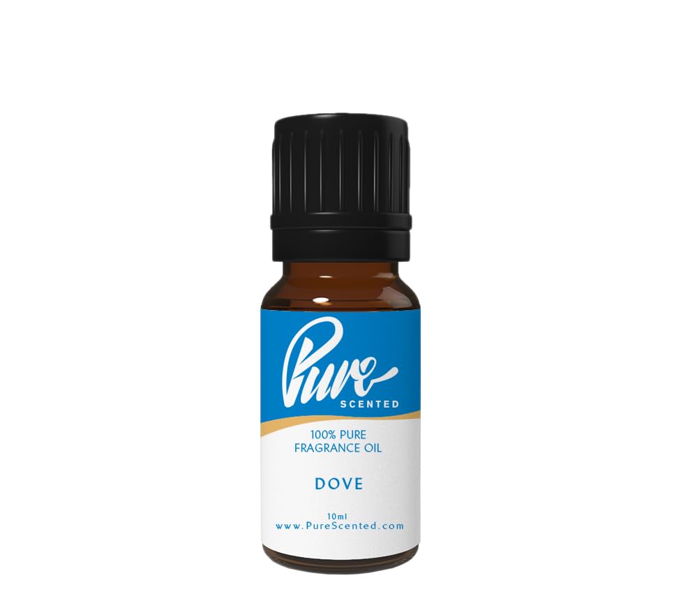 Pure Scented 10ml Dove Fragrance Oil - 1 x 10ml, Suitable for Candles, Soaps, Slime, Diffusers, Cosmetics, Wax Melts