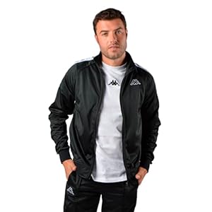 Kappa Men’s Anniston 222 Banda Slim Fit Track Jacket, Black, L