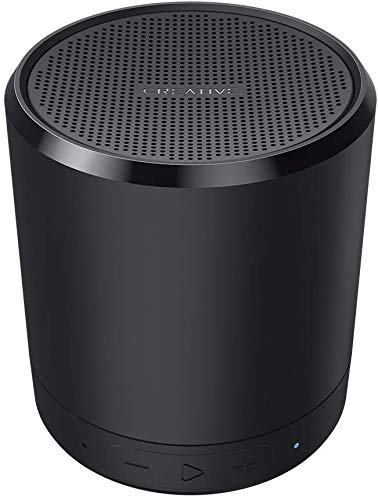 Creative Metallix Portable Mini Speaker with Bluetooth 4.2 Wireless, 24-Hour Playtime, 4-Way Music Playback, Enhanced Bass, Stereo Pairing and Built-in Speakerphone (Black)