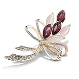 MdybF Brooch Fashionable Opal Stone Flower Brooch Accessories Brooches For Women Rhinestone Brooch Pin-A4