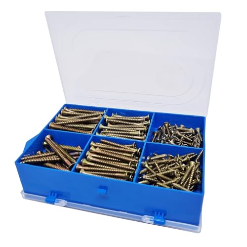 Genérico Kit de 320 Parafusos para Madeira Chipboard Philips com 80 Buchas + Estojo