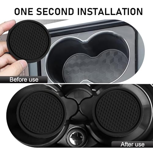 Portavasos para carro universal de silicona negro miniatura 3
