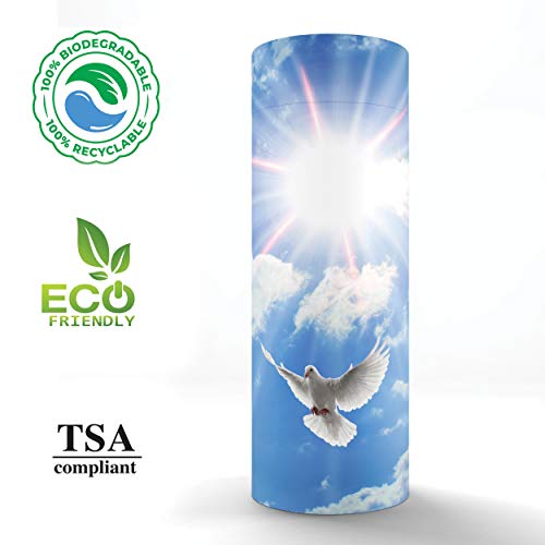 Image of Holy Dove Scattering Tubes for Human Ashes TSA Approved Scattering Urn and Eco-Friendly Biodegradable Urns for Human Ashes & Biodegradable Urn for Burial at Sea