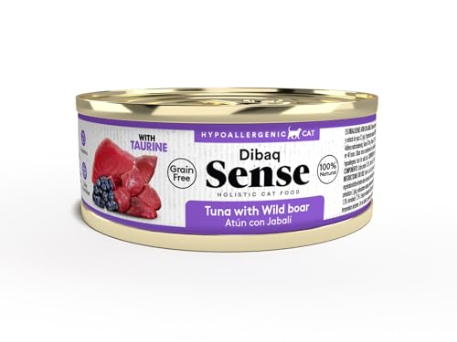 Dibaq Sense Cat Grain Free Nassfutter für Katzen, Thunfisch und Wildschwein, 100 % natürlich und getreidefrei, 70 g x 12 Stück