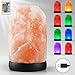 Liuliuyoyo Small Remote Salt Himalayan Salt Lamp 16 Colors, Natural Crystal Salt Rock Lamp Hand Carved Night Lights, USB Salt Crystal Lamp Remote Control Salt Lamp for Home Decor and Gift (1.9lb)