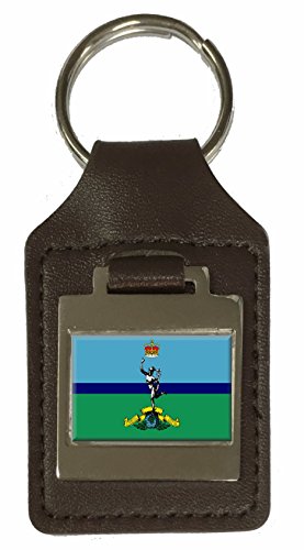 Porte-clés en cuir gravé l'esprit du régiment et drapeau Angleterre