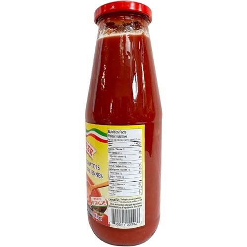 Strianese Tomato Passata Sauce from Italy 24 Fl Oz (680g)(Pack of 2) Premium Italian Tomato Puree - Marinara Sauce Jars - Perfect for Pizza and Pasta - Passata di Pomodoro