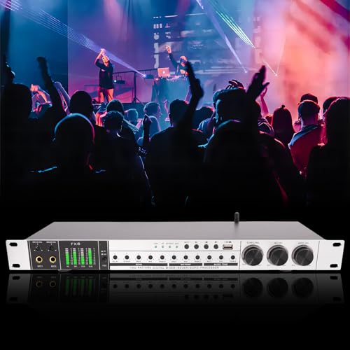 Best Processor for Music Production: Top Picks for Ultimate Sound Quality 6 Metal Audio Processor Mixer 25W 110V Vocal Effects Processor with Bluetooth Professional Anti-howling Audio Processor for Home Performance (Silver)