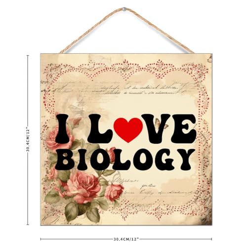 Panneau bois I Love Biology de 30cm pour décoration murale de Saint-Valentin - 3