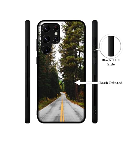 Image of Road Photo Design Premium 2D Printed Metal Back Case Cover for Samsung Galaxy S22 Ultra 5G