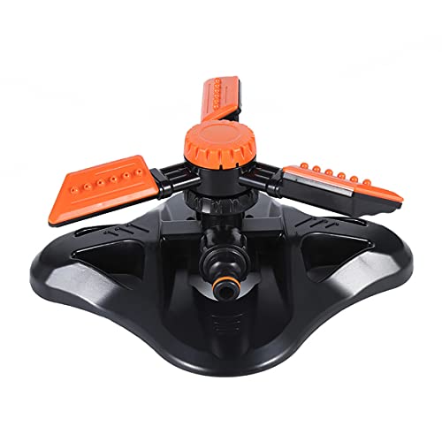 LINZI Garden Water Sprinkler Automatic Lawn Sprinkler 360 Degree Rotating Durable 3 Arms Adjustable Nozzles Sprinkler System for Grass Plants Flowers Veggies Watering