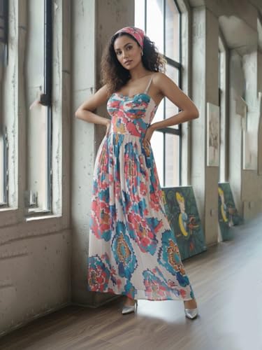 Image of Varanga Women Corset Dress in Abstract Print