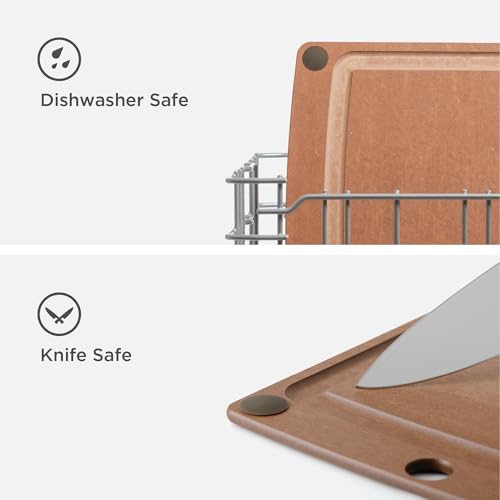 Image of Epicurean All-In-One Cutting Board with Non-Slip Feet and Juice Groove - Non-toxic, Dishwasher Safe, Made in the USA, 10 inch x 7 inch, Nutmeg