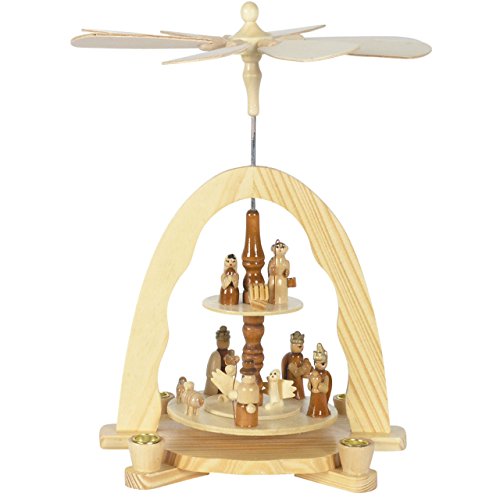 Weihnachts-Pyramide Krippe, Krippenszene und HL. DREI Könige, H: 30...