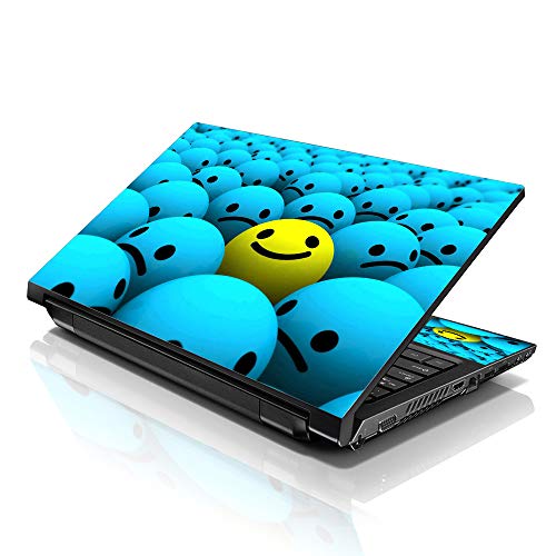 Image of LSS Laptop 15 15.6 Skin Cover with Colorful Happy Face Pattern for HP Dell Lenovo Apple Asus Acer Compaq - Fits 13.3 inch 14 inch 15.6 inch 16 inch (2 Wrist Pads Free)