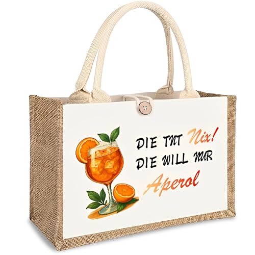Aperol Geschenk Tasche Premium Jutetasche XXL, Geschenkset Aperol Spritz Accessoires für Damen, Kollegin & Freundin, Perfekt für Gartenpartys & Spritztouren