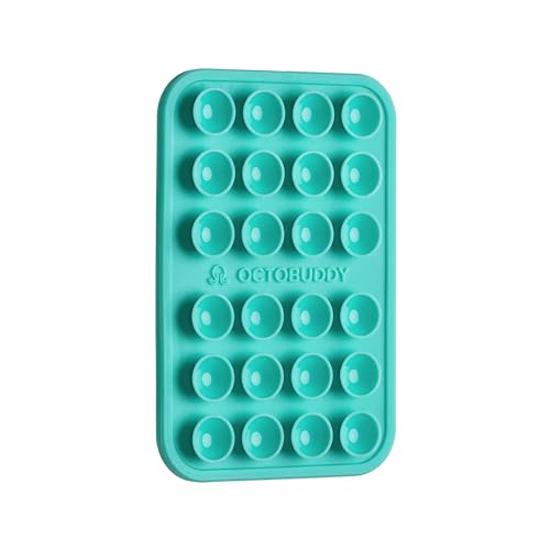 Image of OCTOBUDDY - Silicone Case Suction Phone Case Adhesive Mount - Hands-Free,Strong Grip Holder For Selfies&Videos - Durable,Easy To Use - Iphone&Android Compatible - 2.25? X 3.25?,Pastel Turquoise