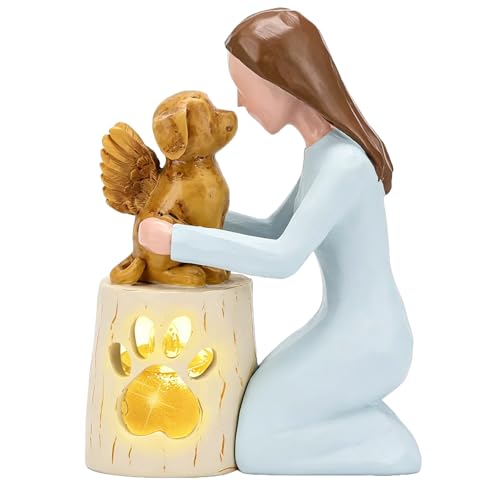 Angel Dog Candle Holder Statue with LED image