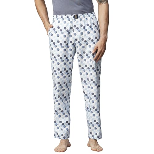 Image of Urban Scottish Men's Blue Checks Woven Cotton Pyjama with Side Pockets