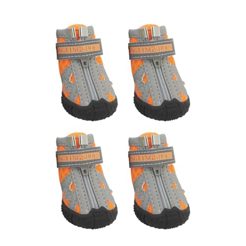 Zapatos para perros Zapatos transpirables de malla para perros | 4 botas para caminar al aire libre - 5 tamaños de zapatos evitan resbalones, zapatos transpirables con resistentes
