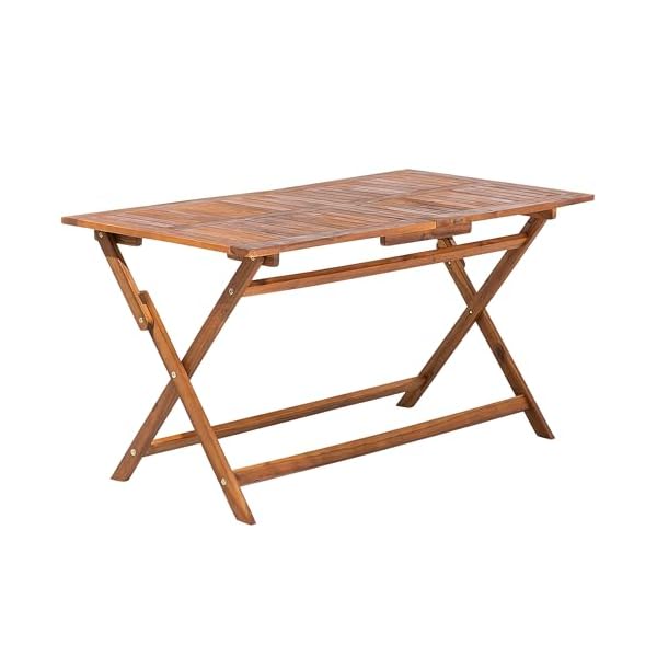 Beliani Cento Gartentisch Set Akazienholz Dunkelbraun