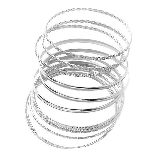 Yuqilin 12 Piezas Estilo Bohemio Pulseras Doradas Pulseras Brillantes Apilables...