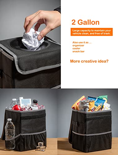 Olitec Car Trash Can - Multifunctional Car Organizer For Storage Or Garbage, Leakproof/Waterproof Car Trash Bag With Lid And Pockets #TOP2