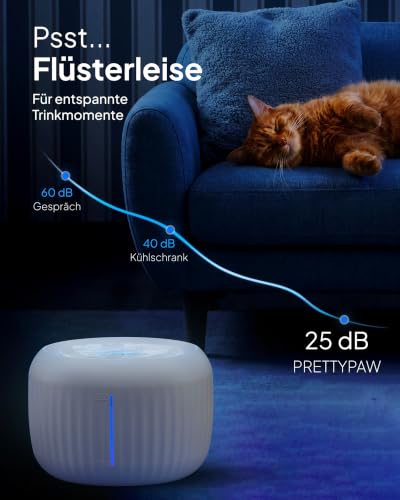 Pretty Paw Katzenbrunnen mit Leiser Pumpe, LED und Aktivkohlefilter, 2,5L – Ansicht 4