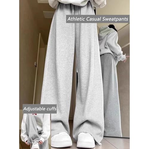 Baggy Sweatpants for Girls Wide Leg Athletic Joggers Casual Loose Drawstring Pants with Adjustable Cuffs2
