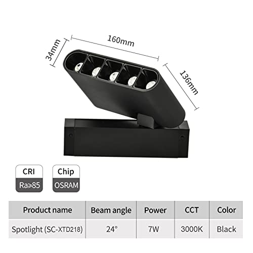 Scon 24V Magnetic Led Lamp Head For Xtb028 Recessed Track Lighting System, Array Spotlight Downlight Ceiling Wall Light (7W/3000K-Warm White/24°/Ra85/Non-Dimmable) #TOP1