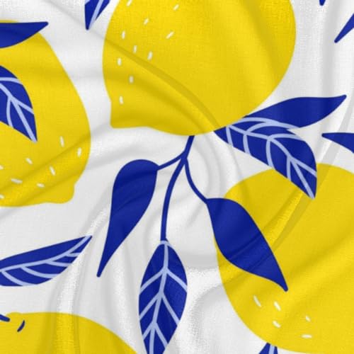 KOBLEN Tropical Yellow Lemon Silk Scarf 23.6x23.6 Inch Square Neck Scarf for Women Breathable Lightweight Neckerchief Silk Head Scarf Hair Wrap3