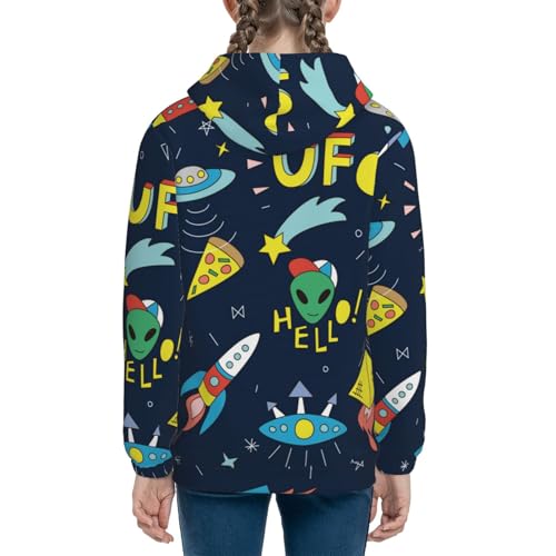 Funny Spaceships Kids Pullover Hoodies Boys Sweatshirts Girls Athletic Clothes with Pocket4