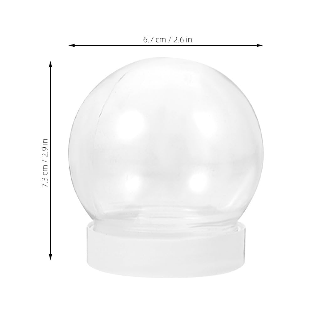 Homoyoyo 60 Bolas de Nieve para Hacer Tú Mismo, de Plástico Rellenables de 150 Ml con Tapa de Rosca para Decoración de Navidad, Cumpleaños, San Valentín, Fiestas, 2,9 X 2,6 Pulgadas