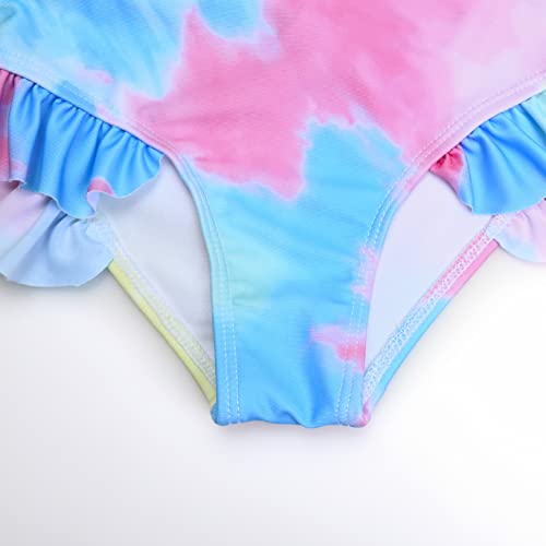 Childrenstar Toddler Kids Two Piece Bathing Suit For Girls Tie Dye Swimsuits Ruffle Bikini,3T 4T #TOP5