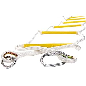 Brandtrap voor noodgevallen 2,5 m Vuurvaste veiligheidstouwladders met Karabijnhaken – compact en lichtgewicht…