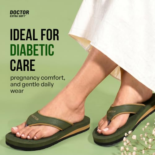 Image of DOCTOR EXTRA SOFT Care Diabetic Orthopedic Pregnancy Flat Super Comfort Dr Flipflops and House Slippers For Women's and Girl's
