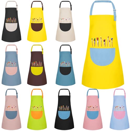 VZZNN 12 Pack Kids Art Smock,Waterproof Kids Painting Apron with